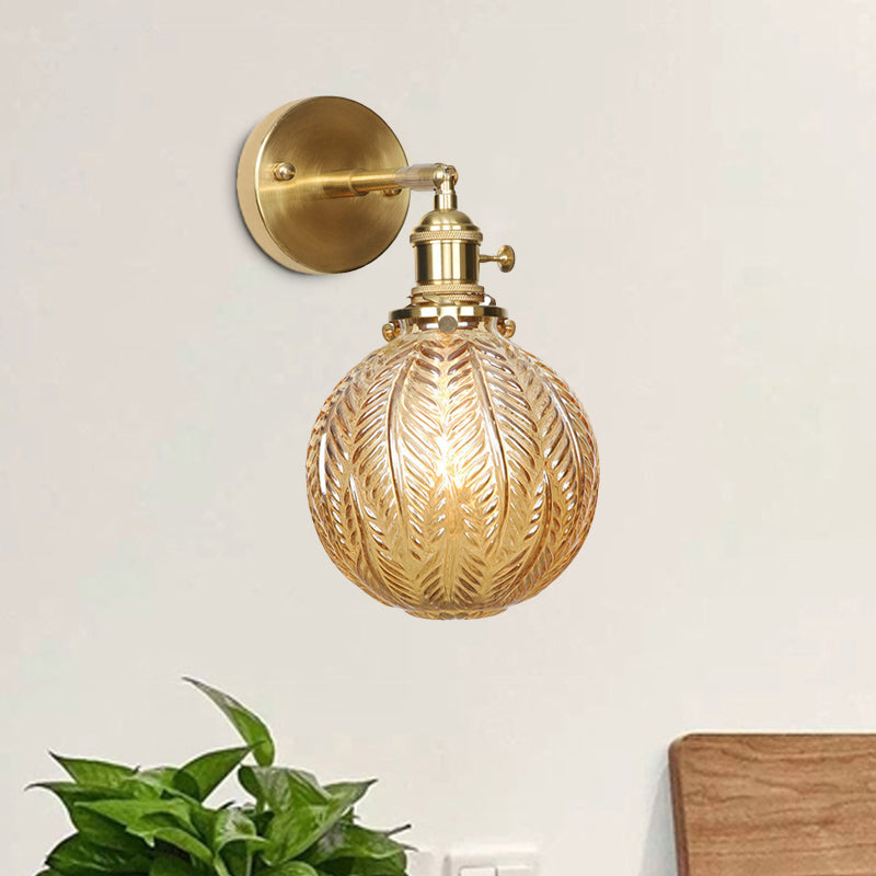 Geometric/Globe/Pentagram Wall Lamp Contemporary Prismatic Glass 1 Lamp Brass Wall-mounted Lighting Fixture