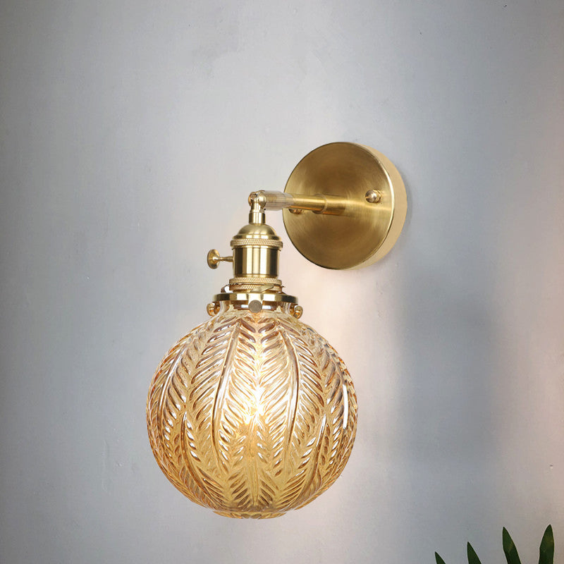 Geometric/Globe/Pentagram Wall Lamp Contemporary Prismatic Glass 1 Lamp Brass Wall-mounted Lighting Fixture