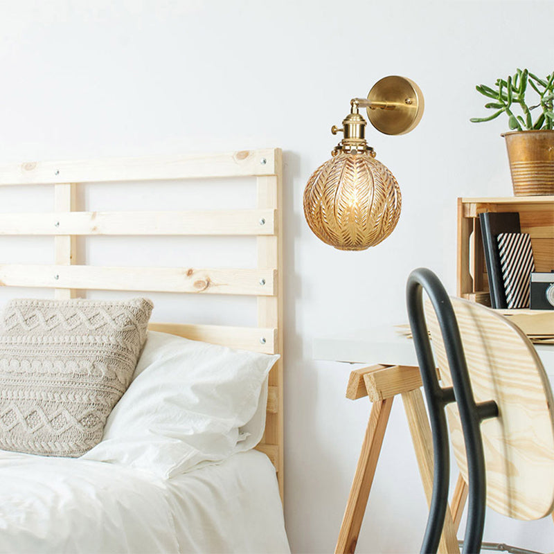 Geometric/Globe/Pentagram Wall Lamp Contemporary Prismatic Glass 1 Lamp Brass Wall-mounted Lighting Fixture