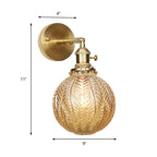 Geometric/Globe/Pentagram Wall Lamp Contemporary Prismatic Glass 1 Lamp Brass Wall-mounted Lighting Fixture