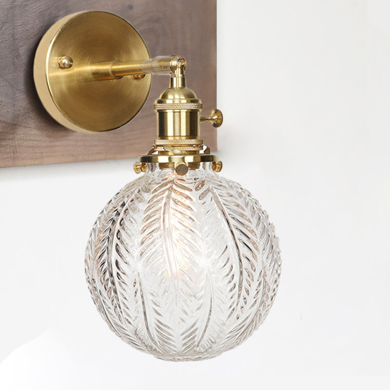Geometric/Globe/Pentagram Wall Lamp Contemporary Prismatic Glass 1 Lamp Brass Wall-mounted Lighting Fixture