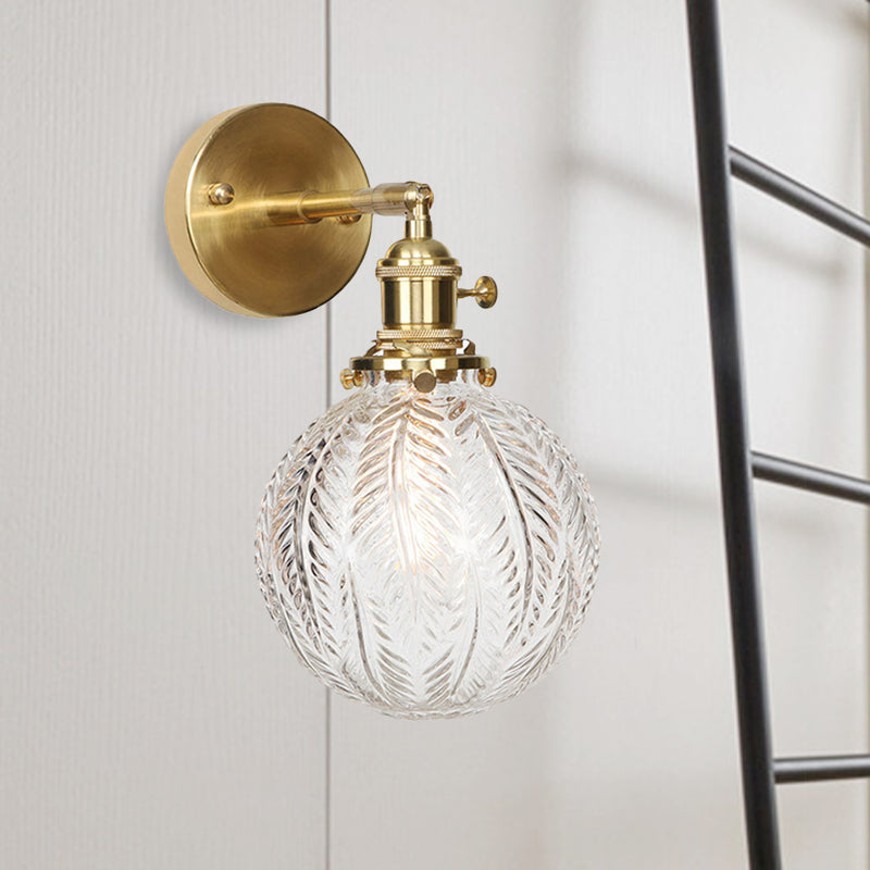 Geometric/Globe/Pentagram Wall Lamp Contemporary Prismatic Glass 1 Lamp Brass Wall-mounted Lighting Fixture