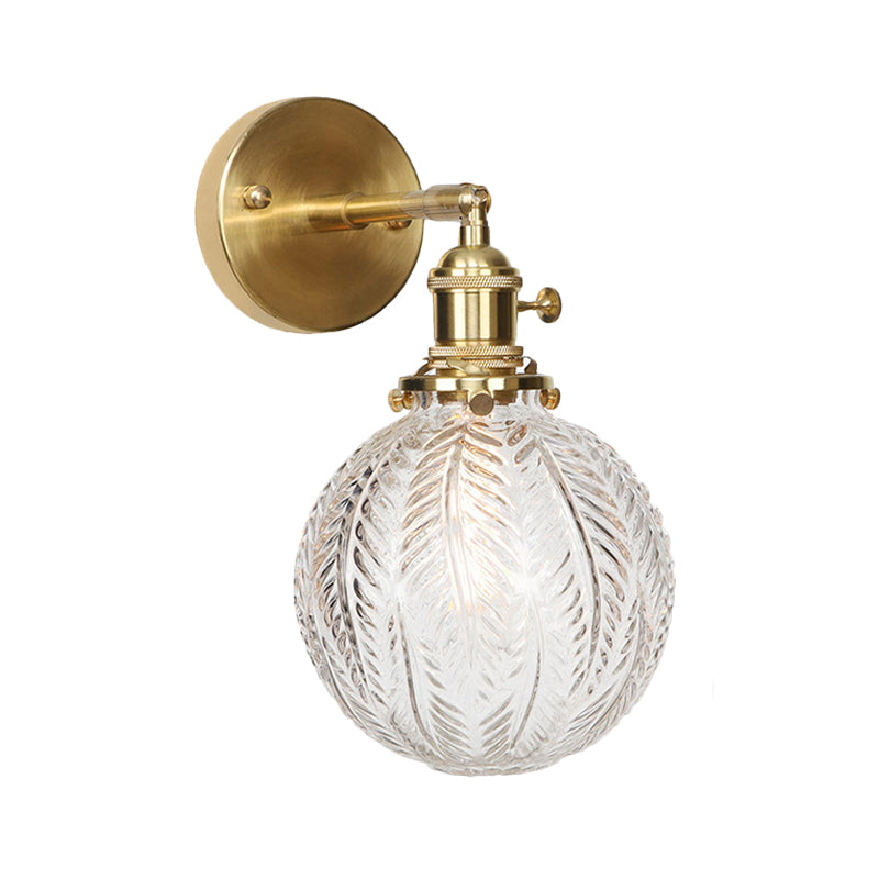 Geometric/Globe/Pentagram Wall Lamp Contemporary Prismatic Glass 1 Lamp Brass Wall-mounted Lighting Fixture