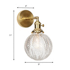 Geometric/Globe/Pentagram Wall Lamp Contemporary Prismatic Glass 1 Lamp Brass Wall-mounted Lighting Fixture