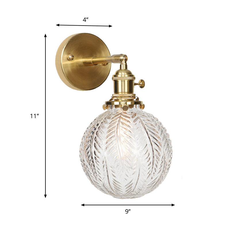 Geometric/Globe/Pentagram Wall Lamp Contemporary Prismatic Glass 1 Lamp Brass Wall-mounted Lighting Fixture