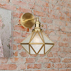 Geometric/Globe/Pentagram Wall Lamp Contemporary Prismatic Glass 1 Lamp Brass Wall-mounted Lighting Fixture