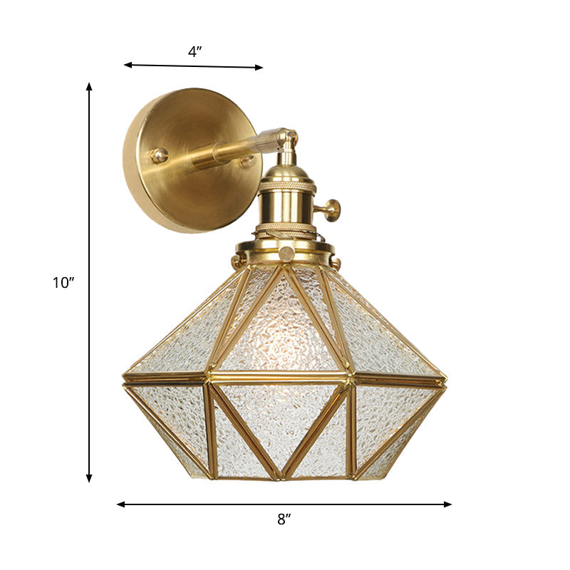 Geometric/Globe/Pentagram Wall Lamp Contemporary Prismatic Glass 1 Lamp Brass Wall-mounted Lighting Fixture