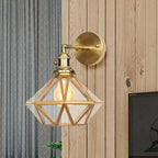Geometric/Globe/Pentagram Wall Lamp Contemporary Prismatic Glass 1 Lamp Brass Wall-mounted Lighting Fixture