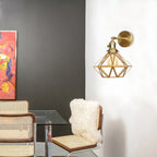 Geometric/Globe/Pentagram Wall Lamp Contemporary Prismatic Glass 1 Lamp Brass Wall-mounted Lighting Fixture
