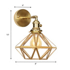 Geometric/Globe/Pentagram Wall Lamp Contemporary Prismatic Glass 1 Lamp Brass Wall-mounted Lighting Fixture