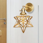 Geometric/Globe/Pentagram Wall Lamp Contemporary Prismatic Glass 1 Lamp Brass Wall-mounted Lighting Fixture