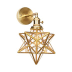 Geometric/Globe/Pentagram Wall Lamp Contemporary Prismatic Glass 1 Lamp Brass Wall-mounted Lighting Fixture