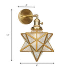 Geometric/Globe/Pentagram Wall Lamp Contemporary Prismatic Glass 1 Lamp Brass Wall-mounted Lighting Fixture
