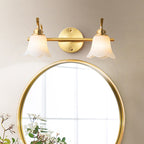 Flowers Bathroom Wall Sink Lighting Traditionalist Metal 2/3 Lamps LED Brass Wall Lighting