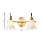 Flowers Bathroom Wall Sink Lighting Traditionalist Metal 2/3 Lamps LED Brass Wall Lighting