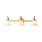Flowers Bathroom Wall Sink Lighting Traditionalist Metal 2/3 Lamps LED Brass Wall Lighting