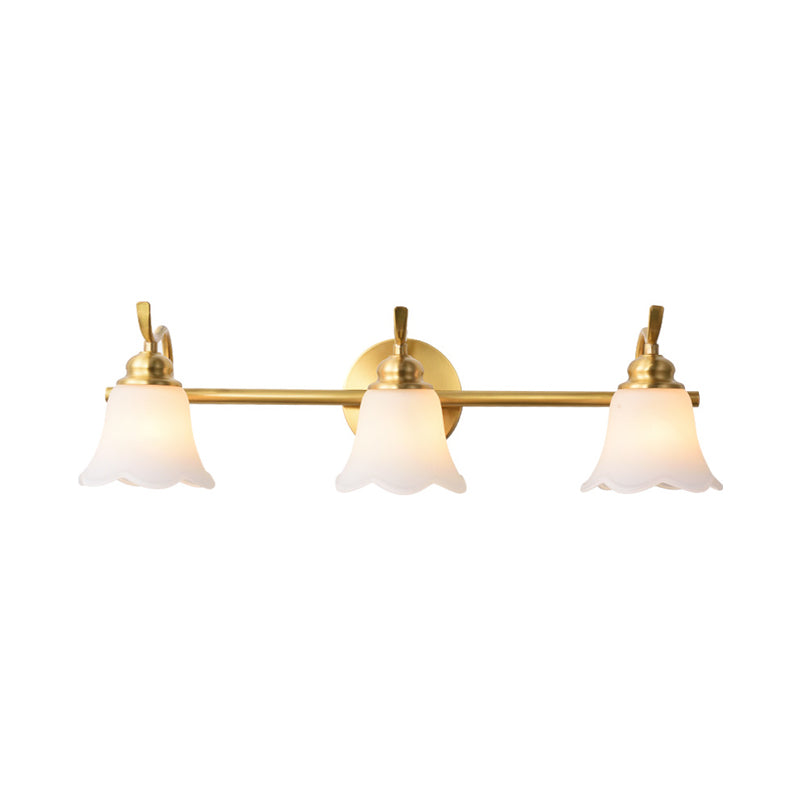 Flowers Bathroom Wall Sink Lighting Traditionalist Metal 2/3 Lamps LED Brass Wall Lighting