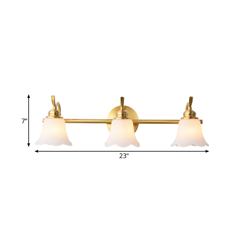 Flowers Bathroom Wall Sink Lighting Traditionalist Metal 2/3 Lamps LED Brass Wall Lighting
