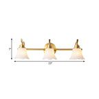Flowers Bathroom Wall Sink Lighting Traditionalist Metal 2/3 Lamps LED Brass Wall Lighting
