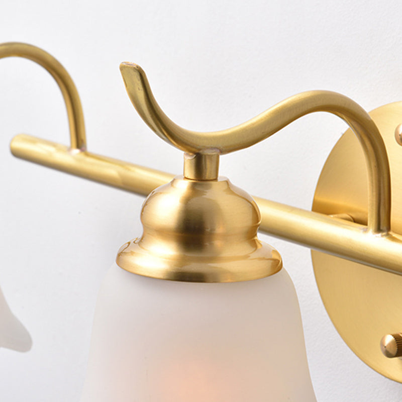 Flowers Bathroom Wall Sink Lighting Traditionalist Metal 2/3 Lamps LED Brass Wall Lighting
