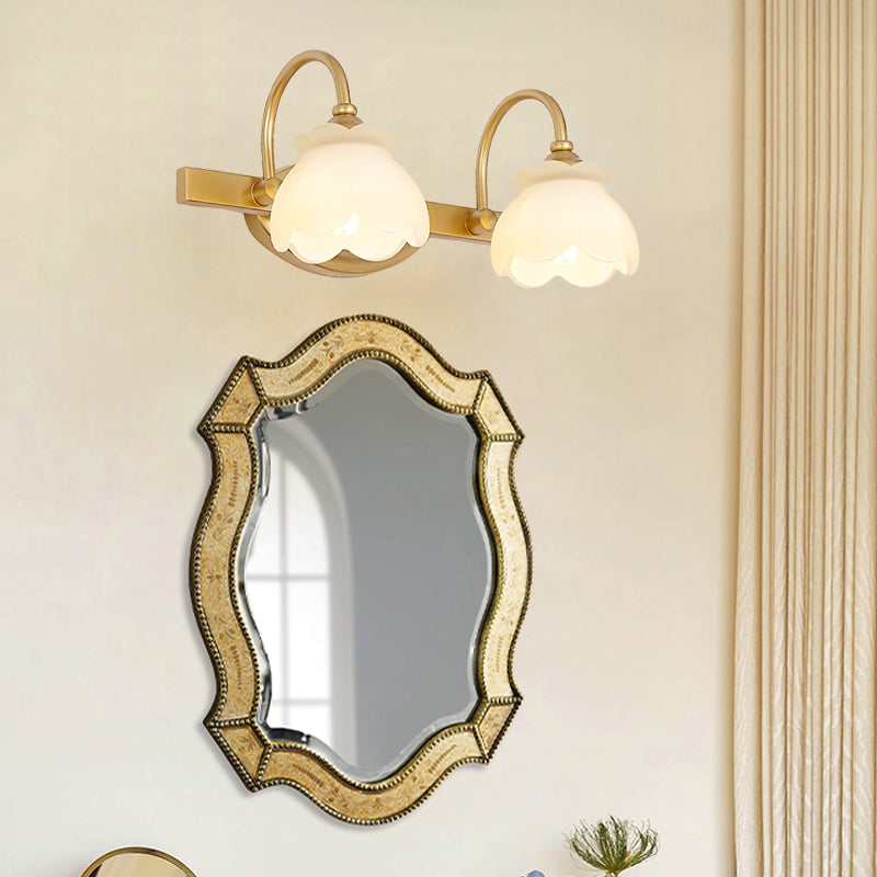 Blossom Bathroom Vanity Mirror Light Traditional Metal LED 2/3/4 Heads Brass Wall Lamp