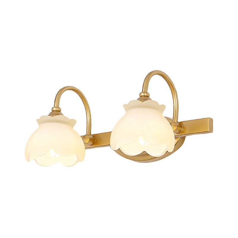 Blossom Bathroom Vanity Mirror Light Traditional Metal LED 2/3/4 Heads Brass Wall Lamp