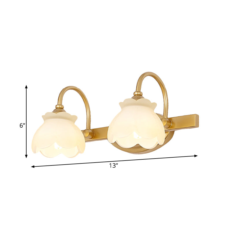 Blossom Bathroom Vanity Mirror Light Traditional Metal LED 2/3/4 Heads Brass Wall Lamp