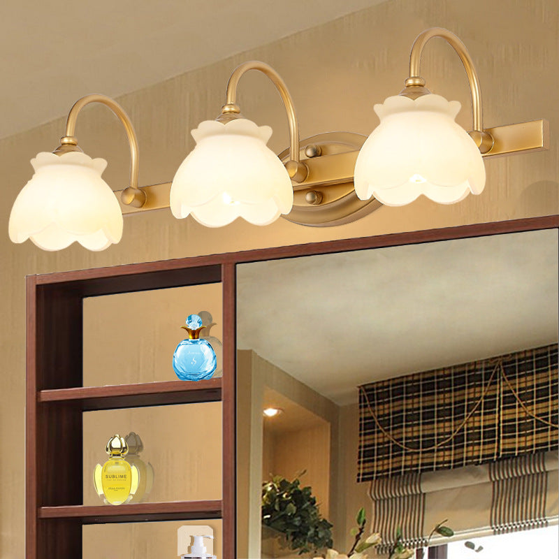 Blossom Bathroom Vanity Mirror Light Traditional Metal LED 2/3/4 Heads Brass Wall Lamp