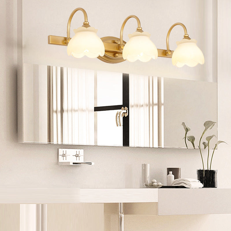 Blossom Bathroom Vanity Mirror Light Traditional Metal LED 2/3/4 Heads Brass Wall Lamp