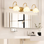 Blossom Bathroom Vanity Mirror Light Traditional Metal LED 2/3/4 Heads Brass Wall Lamp