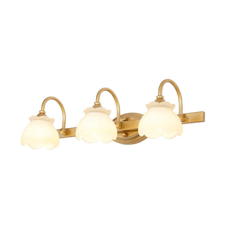 Blossom Bathroom Vanity Mirror Light Traditional Metal LED 2/3/4 Heads Brass Wall Lamp
