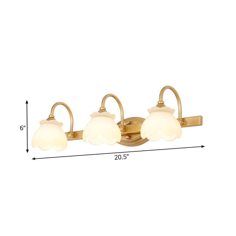 Blossom Bathroom Vanity Mirror Light Traditional Metal LED 2/3/4 Heads Brass Wall Lamp