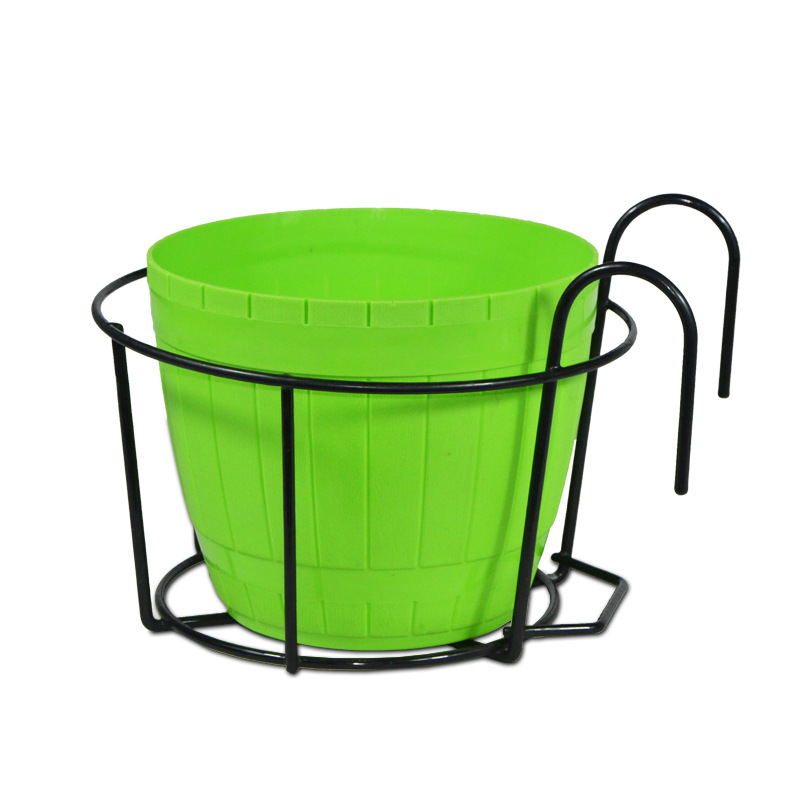 Practical plant pot holder with stable metal frame for balcony and terrace