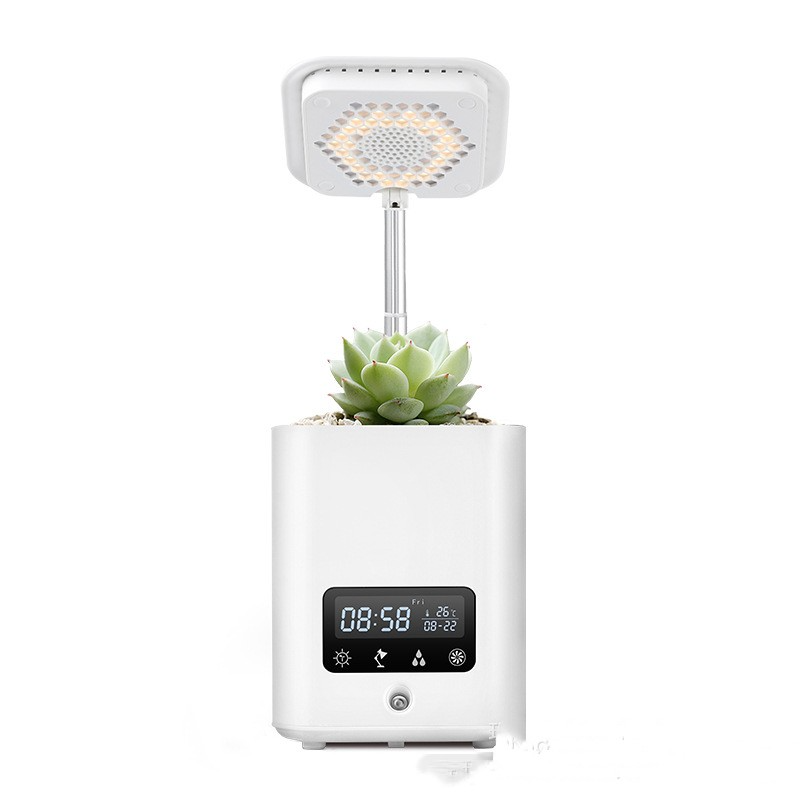 Multifunctional smart hydroponic plant pot with calendar, diffuser and desk lamp