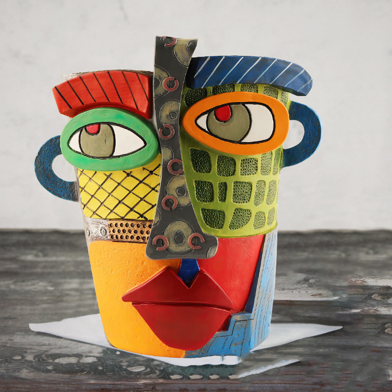 Colorful Face Flower Pot – Creative Decoration for Home and Garden