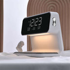 Creative 3 In 1 Nightstand Lamp Wireless Charging LCD Screen Alarm Clock Wireless Phone Charging Station