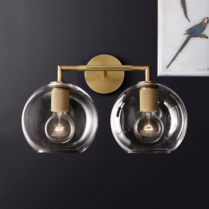 Traditional armed wall lamp metal 1/2 cups wall lamp light in black/brass/chrome for the living room