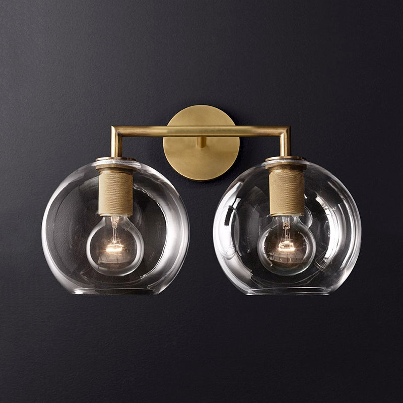 Traditional armed wall lamp metal 1/2 cups wall lamp light in black/brass/chrome for the living room