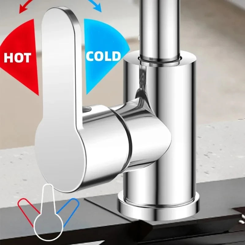 4 Modes Waterfall Kitchen Faucet Rotation Stream Sprayer Head Tap