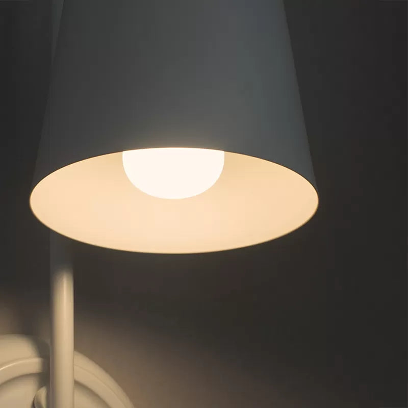 White Little Angel Wall Lamp with Bucket Shade 1 Head Metal Wall Lamp for the Living Room