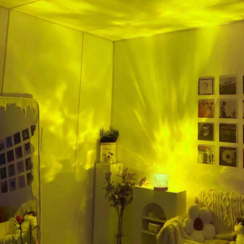 Crystal lamp water wave projector night light decoration home bedroom aesthetic atmosphere holiday gift sunset lights home decoration