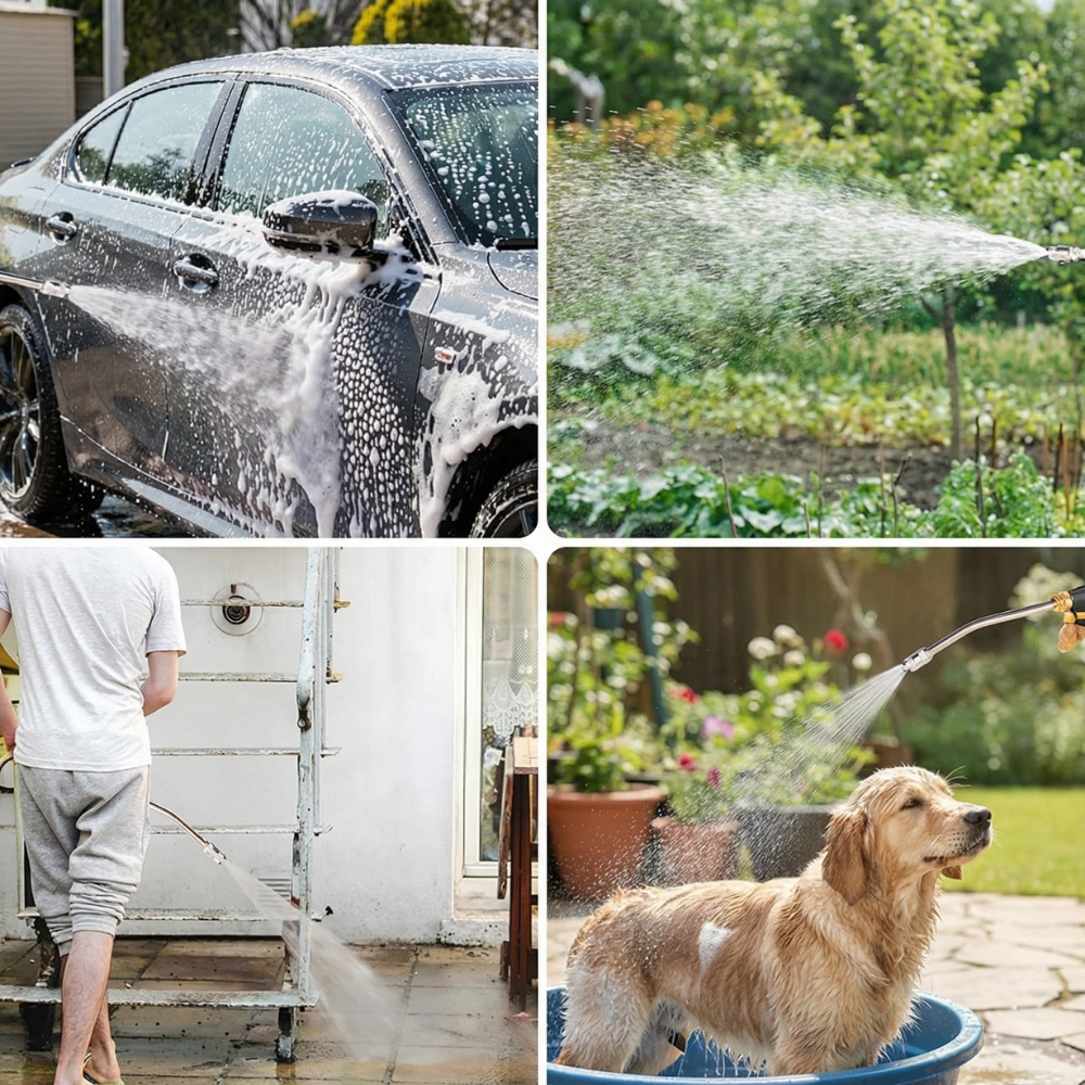 AquaForce 2-in-1 High Pressure Water Gun — Say goodbye to dirt stress and enjoy effortless shine moments!