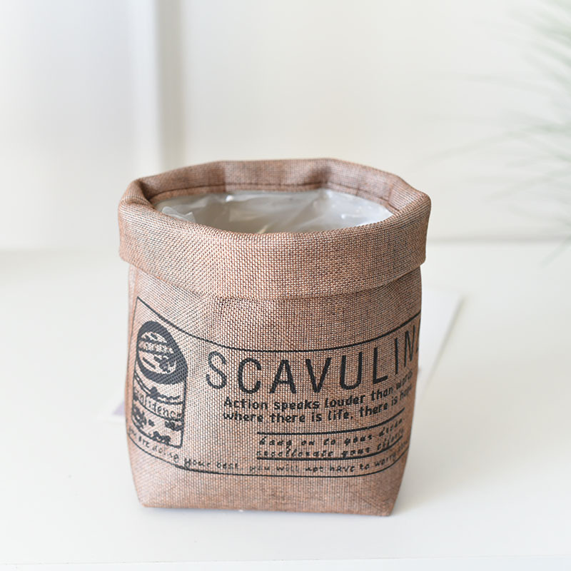 Decorative fabric plant pot with print – Versatile storage pot for plants and decor