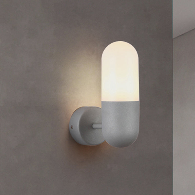 Metal Wall Lamp Postmodern 1 Light Black/Grey/White Wall Mounted Lamp for Bedroom