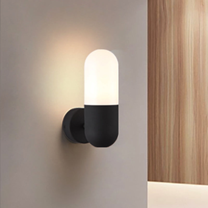 Metal Wall Lamp Postmodern 1 Light Black/Grey/White Wall Mounted Lamp for Bedroom
