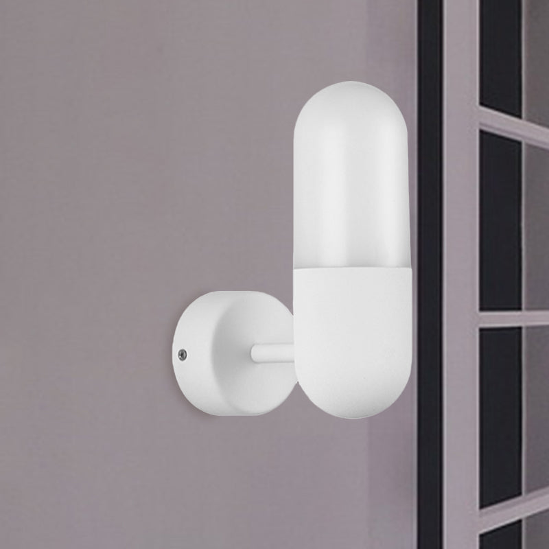 Metal Wall Lamp Postmodern 1 Light Black/Grey/White Wall Mounted Lamp for Bedroom