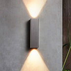 Modern Cube-shaped Wall Lamp Metal Living Room LED Up and Down Wall Lamp in Bronze/yellow/brown