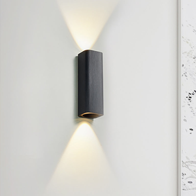 Modern Cube-shaped Wall Lamp Metal Living Room LED Up and Down Wall Lamp in Bronze/yellow/brown