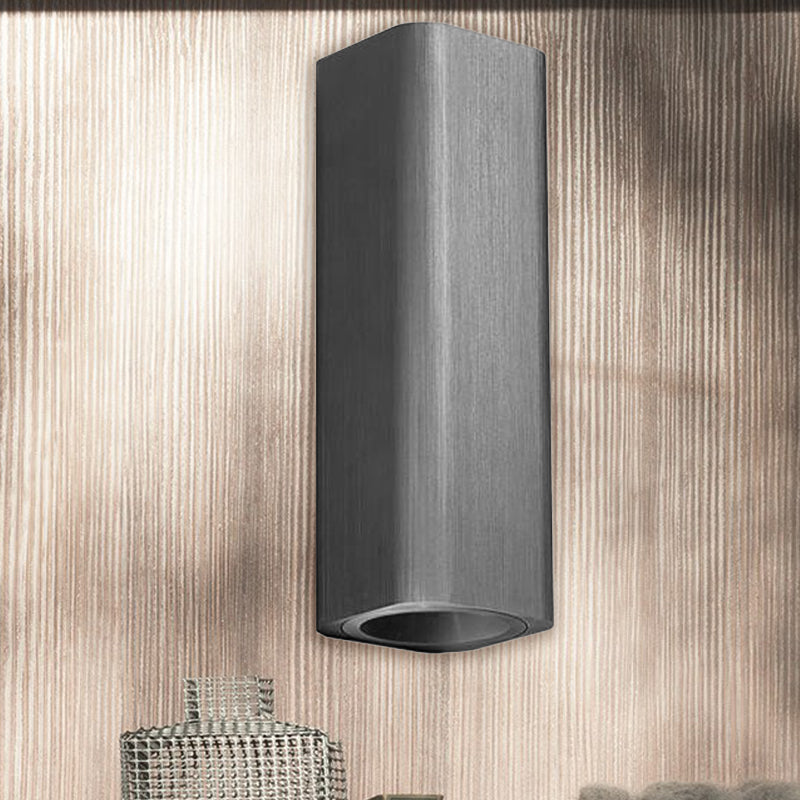 Modern Cube-shaped Wall Lamp Metal Living Room LED Up and Down Wall Lamp in Bronze/yellow/brown