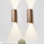 Modern Cube-shaped Wall Lamp Metal Living Room LED Up and Down Wall Lamp in Bronze/yellow/brown